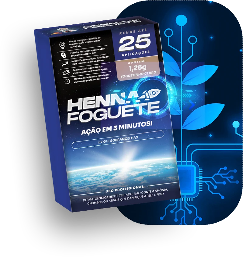 Embalagem Henna Foguete sobre placa de circuito